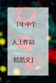 年中个人工作总结范文