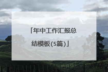 年中工作汇报总结模板(5篇)