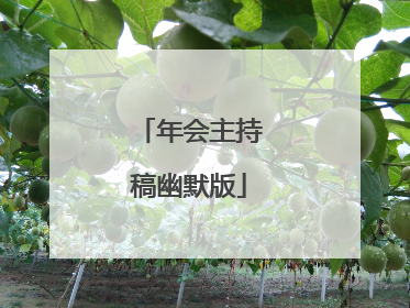 年会主持稿幽默版