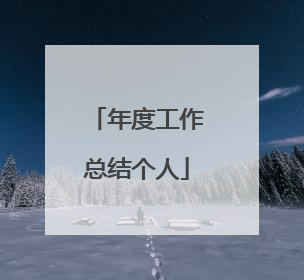 年度工作总结个人