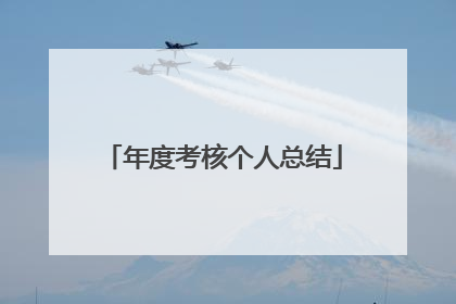 年度考核个人总结