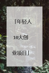 年轻人10大创业项目