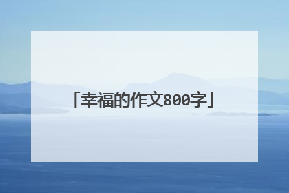 幸福的作文800字
