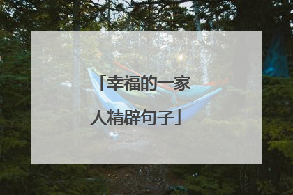 幸福的一家人精辟句子