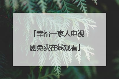 幸福一家人电视剧免费在线观看