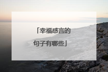 幸福感言的句子有哪些