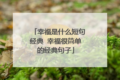 幸福是什么短句经典 幸福很简单的经典句子