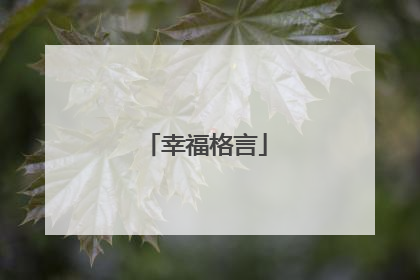 幸福格言