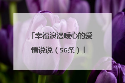 幸福浪漫暖心的爱情说说（56条）