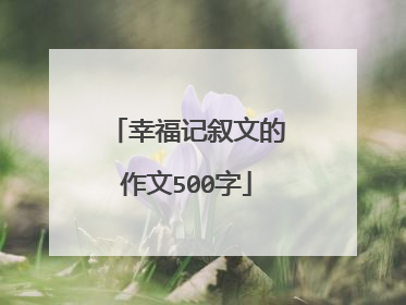 幸福记叙文的作文500字