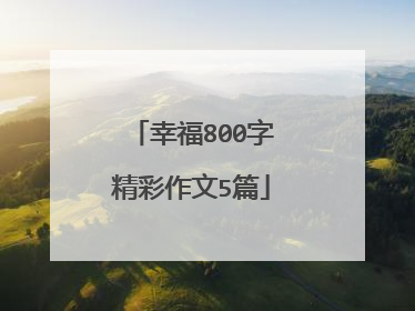 幸福800字精彩作文5篇