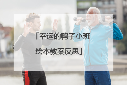 幸运的鸭子小班绘本教案反思