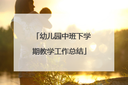 幼儿园中班下学期教学工作总结