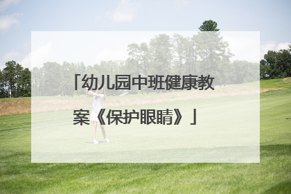 幼儿园中班健康教案《保护眼睛》