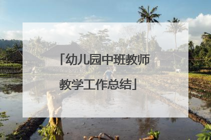 幼儿园中班教师教学工作总结