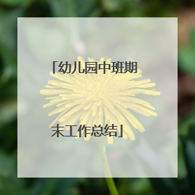 幼儿园中班期末工作总结