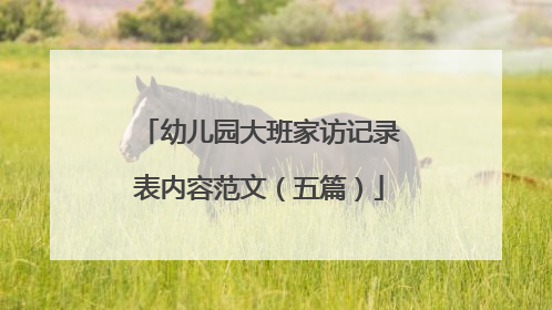 幼儿园大班家访记录表内容范文(五篇)