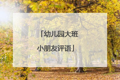 幼儿园大班小朋友评语