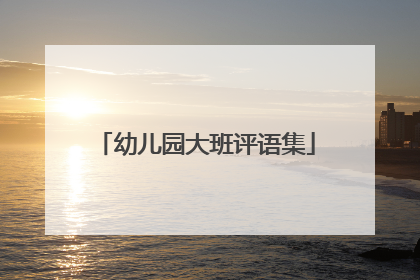 幼儿园大班评语集
