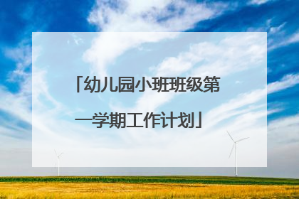 幼儿园小班班级第一学期工作计划