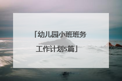 幼儿园小班班务工作计划5篇
