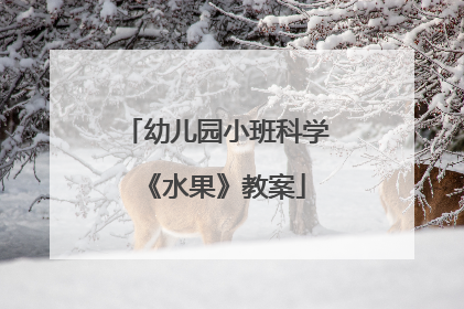 幼儿园小班科学《水果》教案