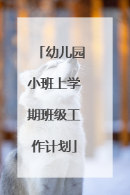 幼儿园小班上学期班级工作计划