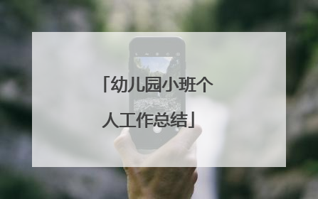 幼儿园小班个人工作总结