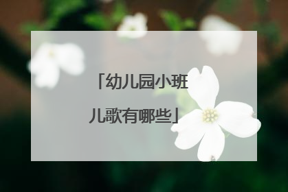 幼儿园小班儿歌有哪些