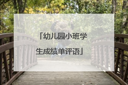 幼儿园小班学生成绩单评语