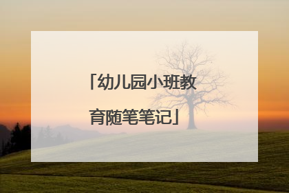 幼儿园小班教育随笔笔记