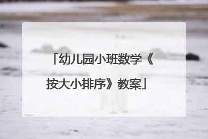 幼儿园小班数学《按大小排序》教案