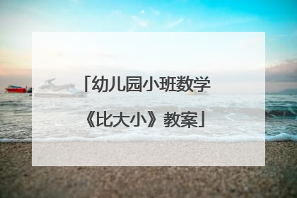 幼儿园小班数学《比大小》教案