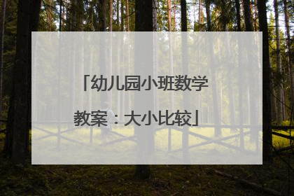 幼儿园小班数学教案:大小比较