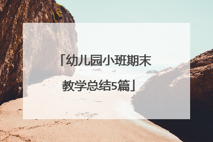 幼儿园小班期末教学总结5篇