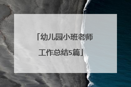 幼儿园小班老师工作总结5篇