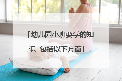 幼儿园小班要学的知识 包括以下方面