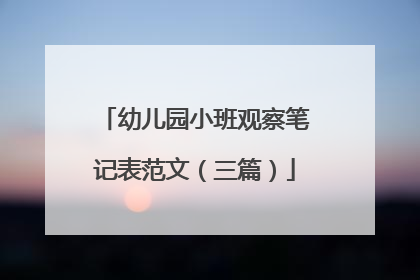 幼儿园小班观察笔记表范文（三篇）