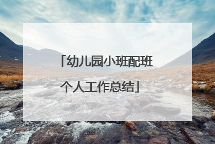 幼儿园小班配班个人工作总结