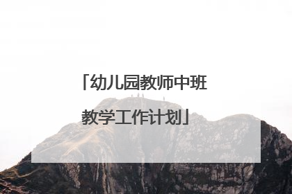 幼儿园教师中班教学工作计划