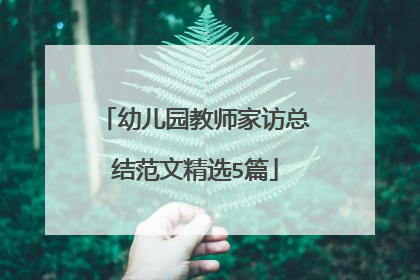 幼儿园教师家访总结范文精选5篇