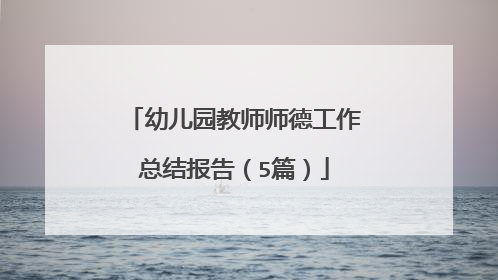 幼儿园教师师德工作总结报告(5篇)