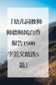 幼儿园教师师德师风自查报告1500字范文精选5篇