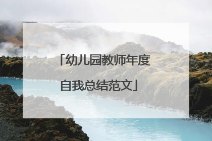 幼儿园教师年度自我总结范文