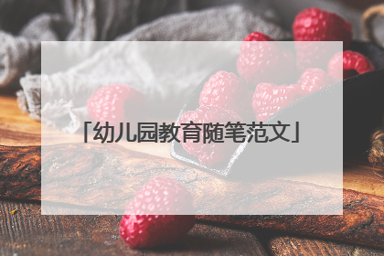 幼儿园教育随笔范文