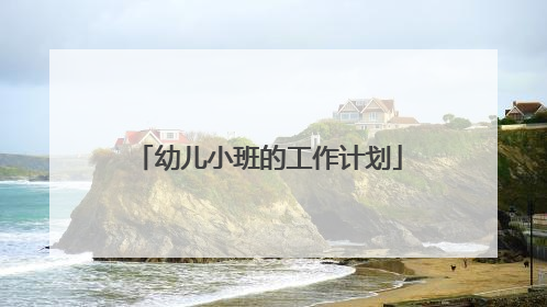 幼儿小班的工作计划
