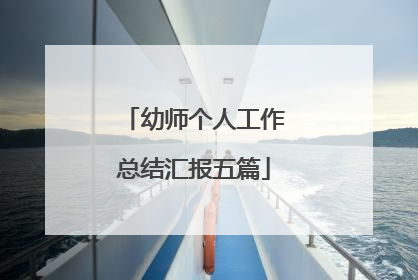 幼师个人工作总结汇报五篇
