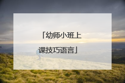 幼师小班上课技巧语言