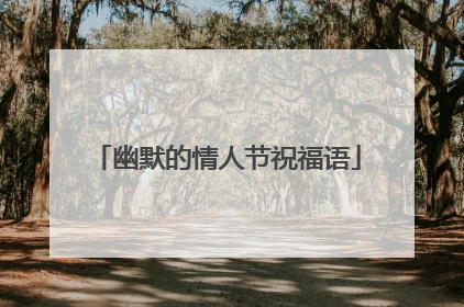 幽默的情人节祝福语