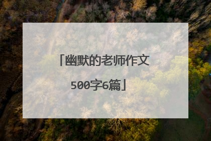 幽默的老师作文500字6篇